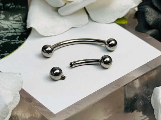 Internally Threaded Curved Barbells (WITH BALLS) (14G)