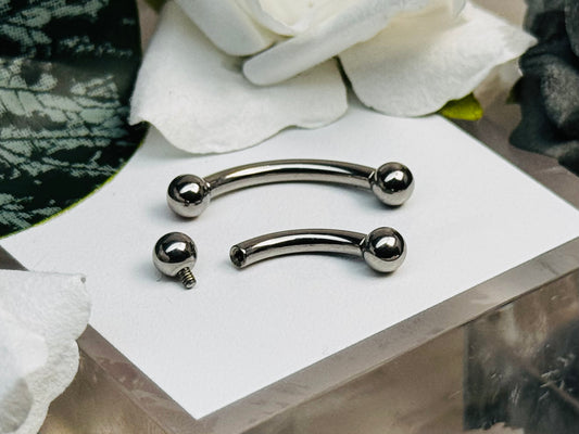 Internally Threaded Curved Barbells (WITH BALLS) (12G)