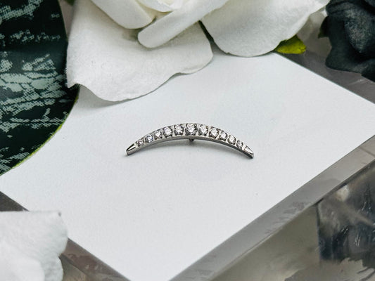 CZ Paved Crescent Gem