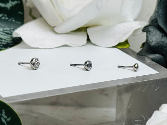 Threadless CZ Bezel Set Ends